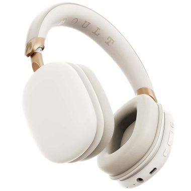 Boult Fluid X Bluetooth Wireless Headphones 60H Playtime Ivory White with Gaming Mode