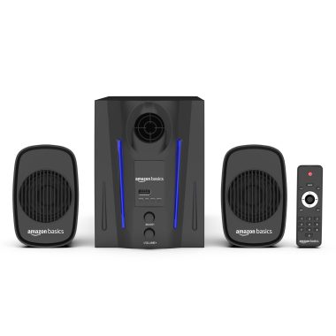 Amazon Basics Black 40W RMS Wired Multimedia Speaker with Remote, Bluetooth 5.3, Aux, USB, Micro TF Card