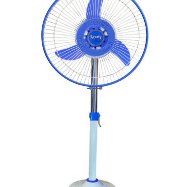 Lovely Solar Fan 12 Inch 30 Watt DC 12 Volt Pedestal Fan 2 Speed Blue White