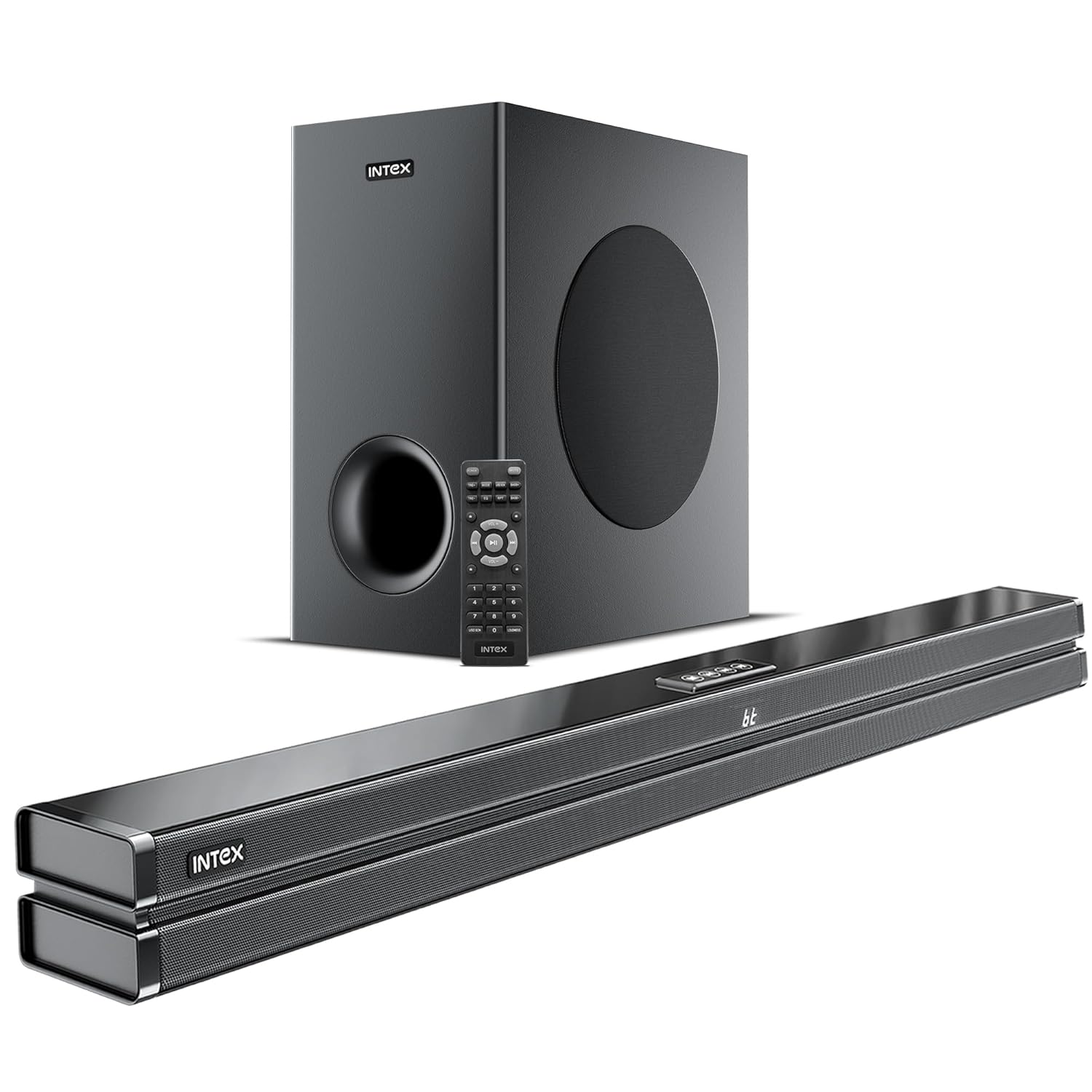 Intex BEAST-24000 Black 240W 2.1 Channel Surround Soundbar with 8 Inch Subwoofer and BT 5.0