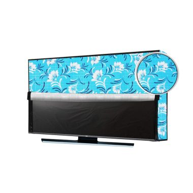 Decorly Furnishing Multicolor Printed 65 Inch LED TV Cover for All Brands Models Seablue