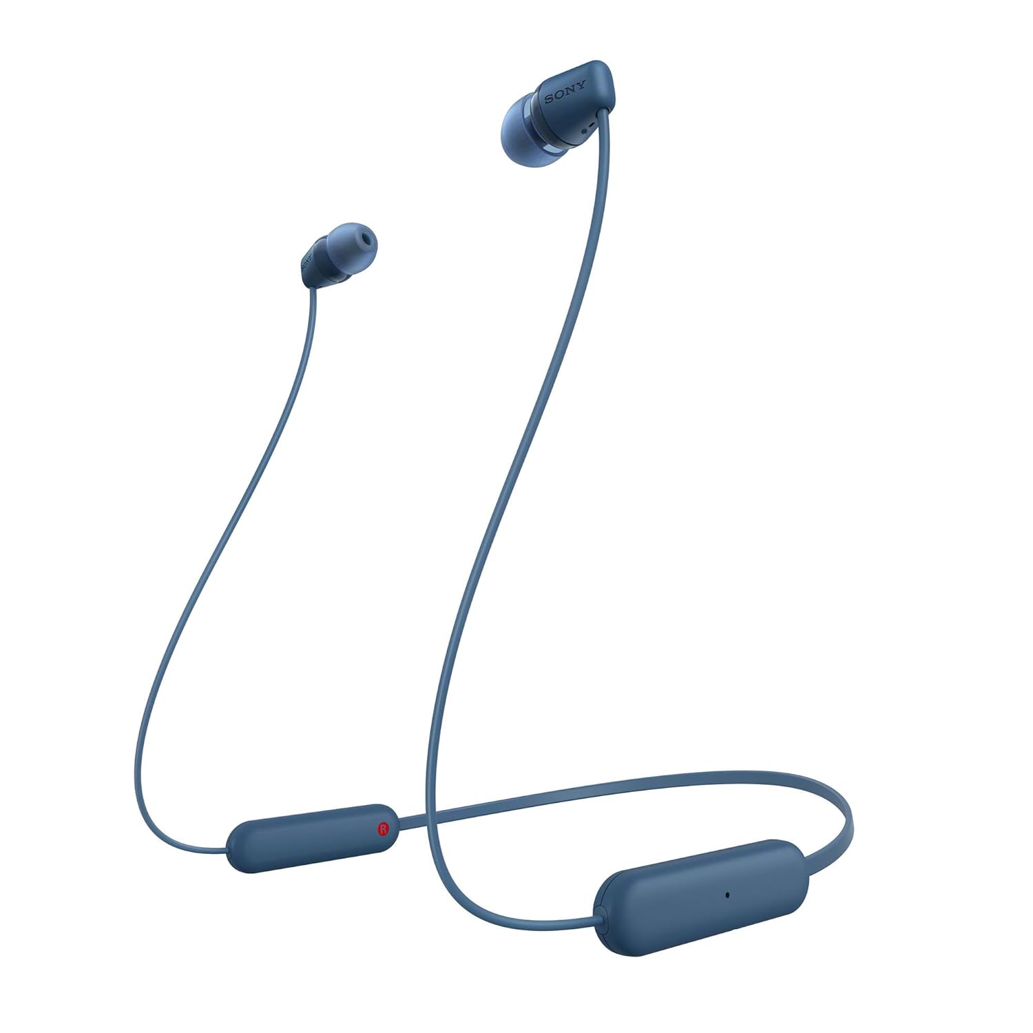 Sony WI-C100 Wireless In-Ear Bluetooth Headphones Blue 25 Hour Battery Customizable EQ