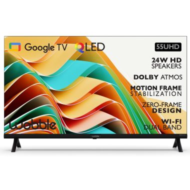 Wobble 55 Inch 4K Ultra HD Smart QLED Google TV WB55GTAW9602QD Black