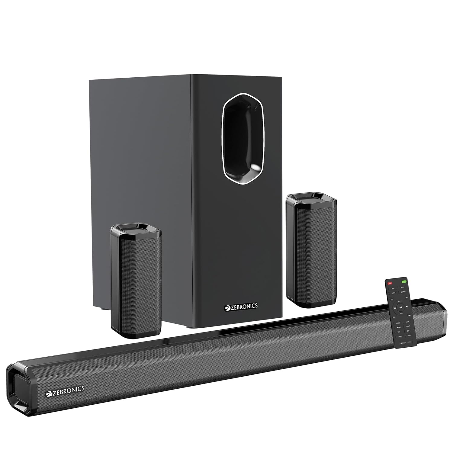 Zebronics Juke BAR 7400 PRO 5.1 Channel Soundbar with 180W RMS, 6.5" Subwoofer, Black