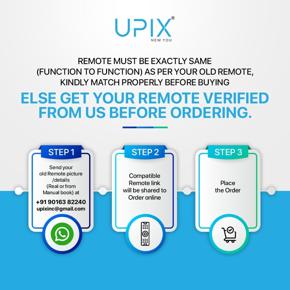 Upix URC121 Universal LCD/LED TV Remote Control Replacement for Sony Bravia Black - Image 2
