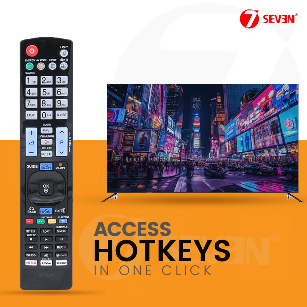 7SEVEN® Universal 4K Smart TV Remote Replacement for LG LCD LED UHD Android Televisions with Netflix Prime Video 3D Hotkeys - Image 3
