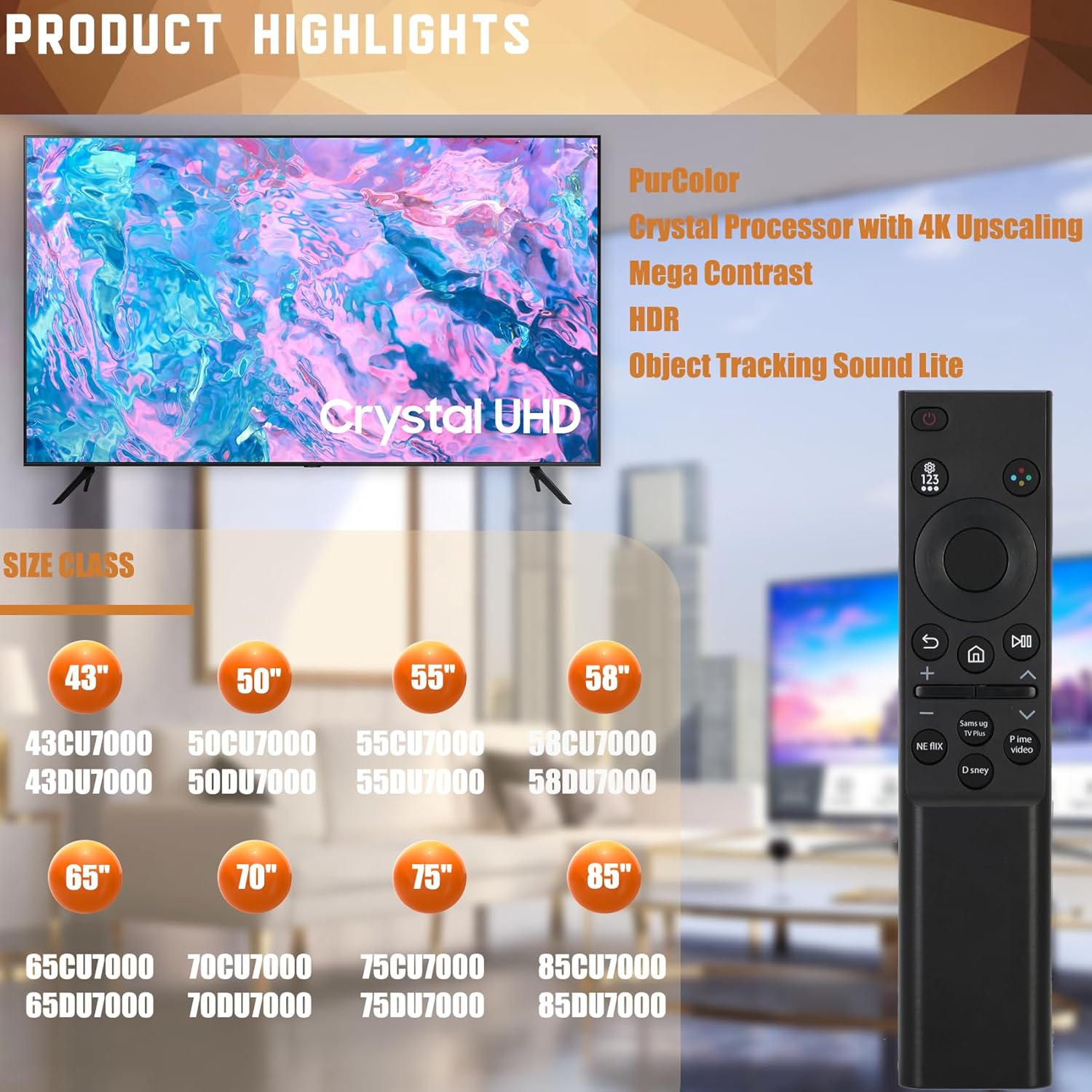 Universal Samsung Smart TV Remote Control for Curved QLED Frame LED LCD SUHD HDTV 3D 4K 8K TVs Without Voice - Image 6