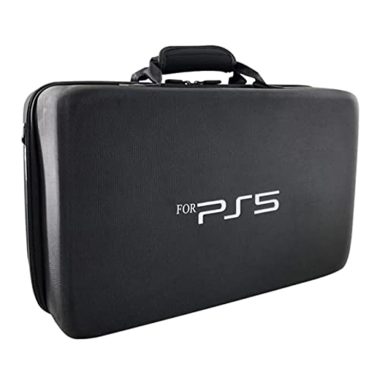 PS5 Black Hard Shell Carrying Case Protective Travel Briefcase for Console Controllers Accessories