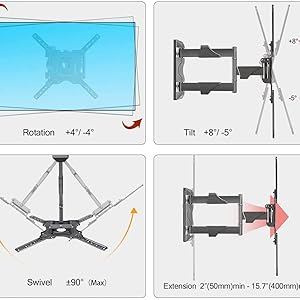 Model-P4 6-Way Swivel Tilt TV Wall Mount