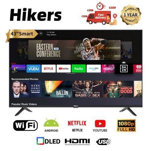 43” Inch Frameless Android Smart FHD LED TV – Black-One Year Warranty