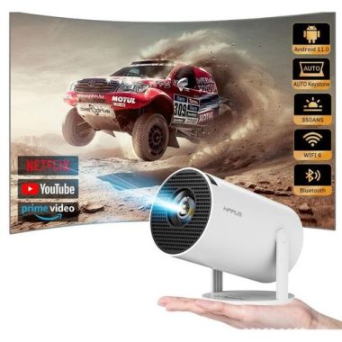 Mini Projector 4k With WiFi 6 And Bluetooth,Android System 11.0,Remote Control Built-In Speakers FULL HD 1080P, Vertical Correction, 180°Rotatable Outdoor Movie,Portable Projector For Phone