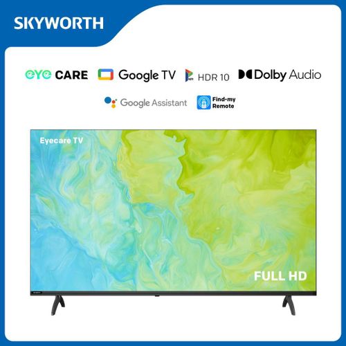 SKYWORTH 43” Frameless GOOGLE Smart FHD EYE CARE LED TV 43E5500G + 1 Year Warranty