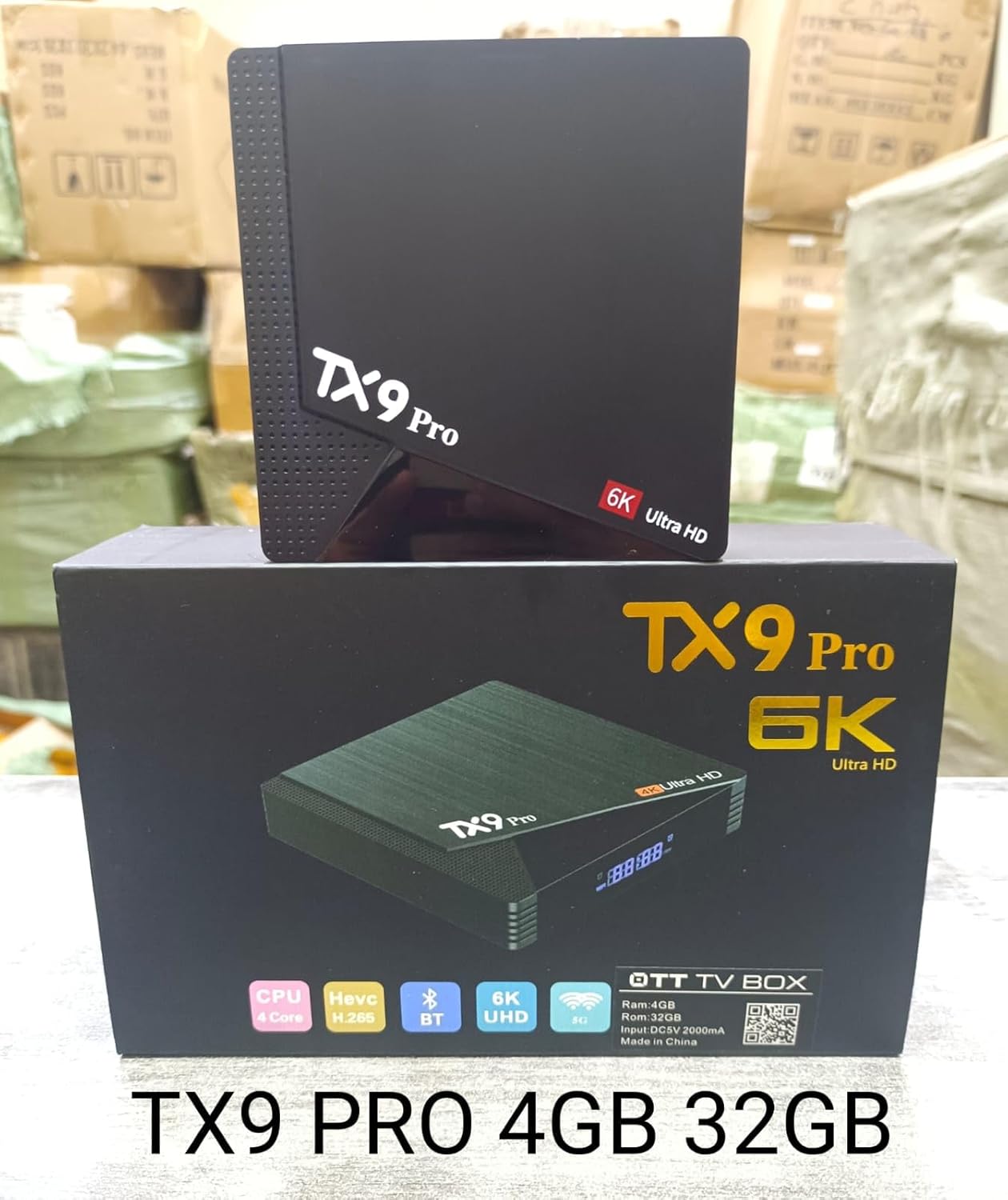 1Goal TX9 Pro Android 12 Smart TV Box 4GB RAM 32GB ROM 6K Ultra HD Black
