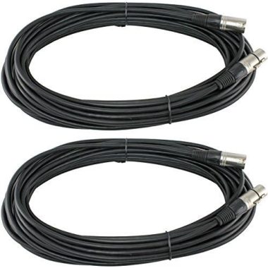 2 Pack 50ft Balanced 3-Pin XLR Microphone Cables Male to Female Shielded