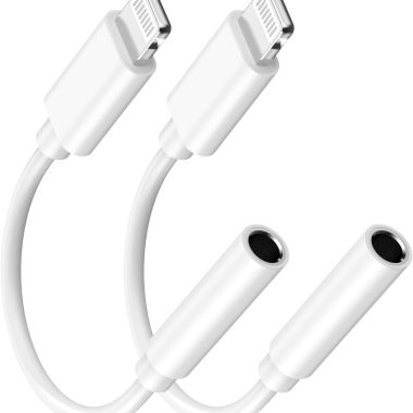 2 Pack MFi Certified Lightning to 3.5mm Headphone Jack Adapter for iPhone 14 to 6 Models