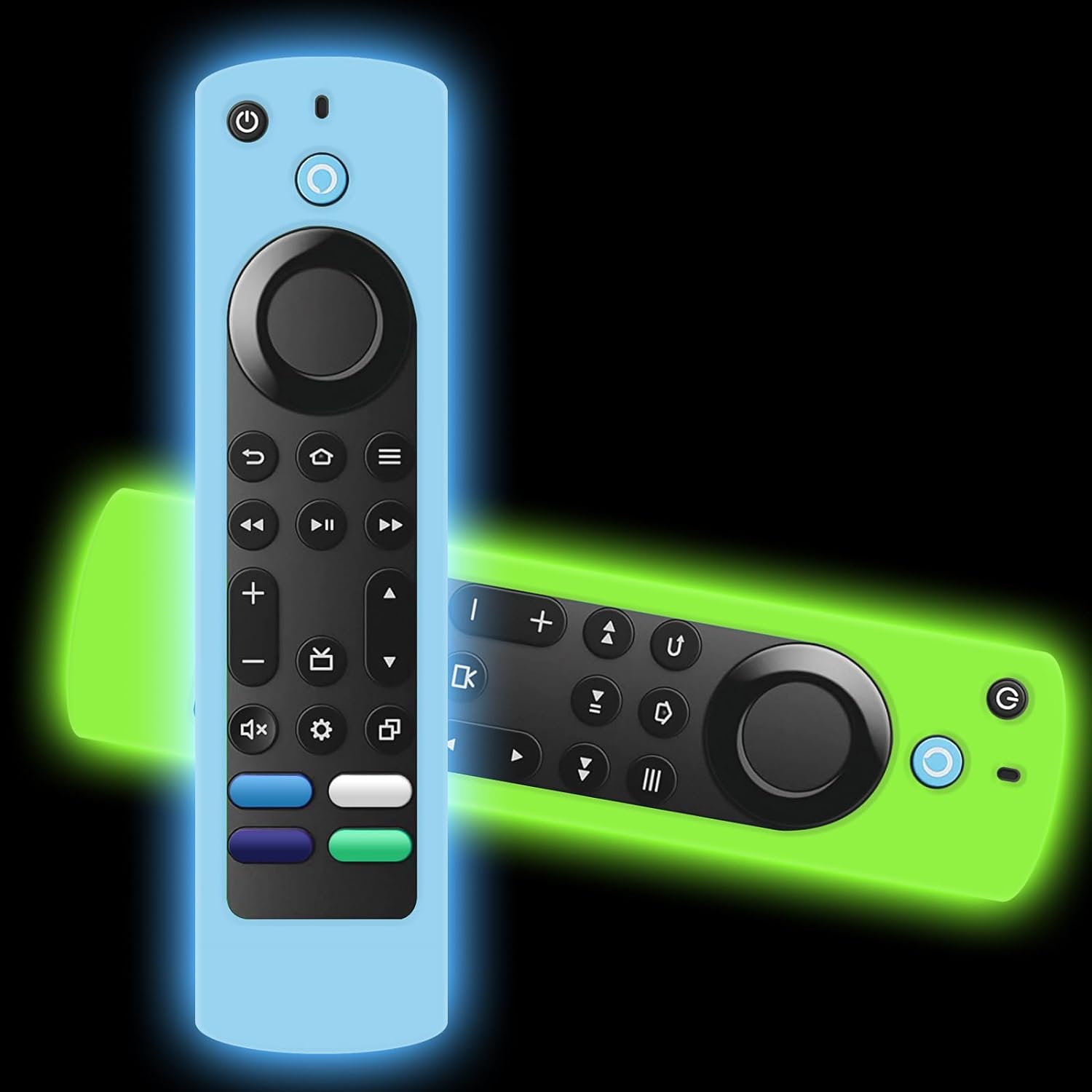 2 Pack Glow in Dark Silicone Replacement Remote Covers for Toshiba and Insignia Fire TV Remotes