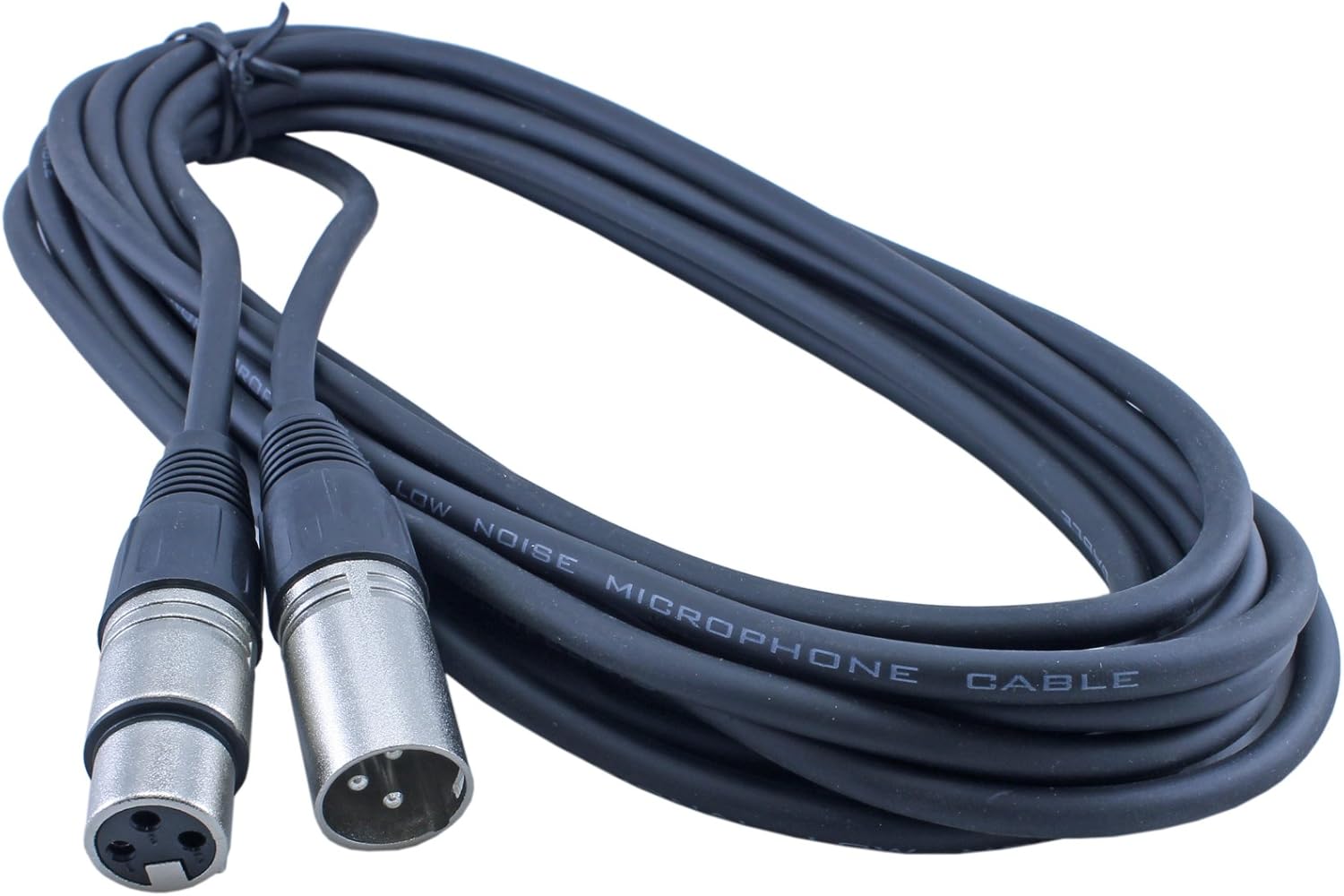2 Pack 75ft 3 Pin XLR Microphone Cable Male to Female Black