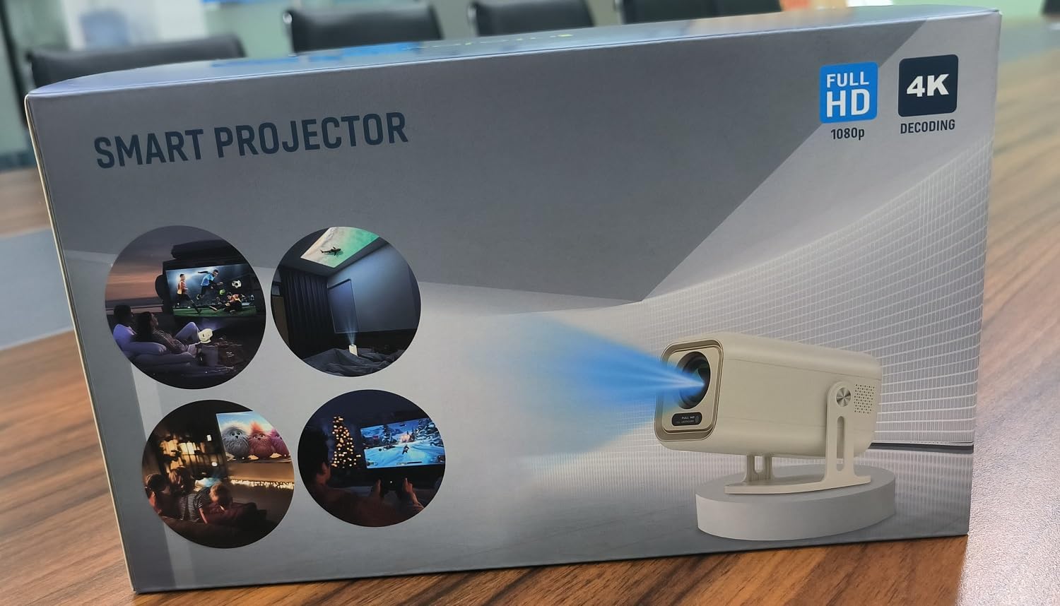 2025 4K 1080P WiFi Bluetooth AI Smart Projector 270° Stand 300" Display Outdoor Home Theater Authentic 400 ANSI - Image 2