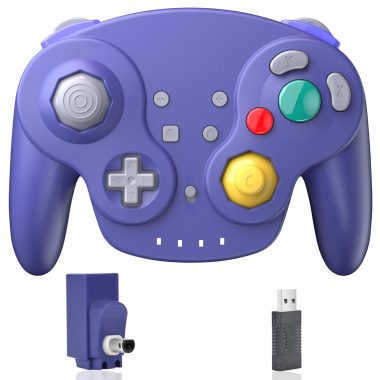 Rechargeable 2.4 GHz Wireless GameCube Controller for Switch Online, PC, Mac, Raspberry Pi - Indigo, Plug and Play