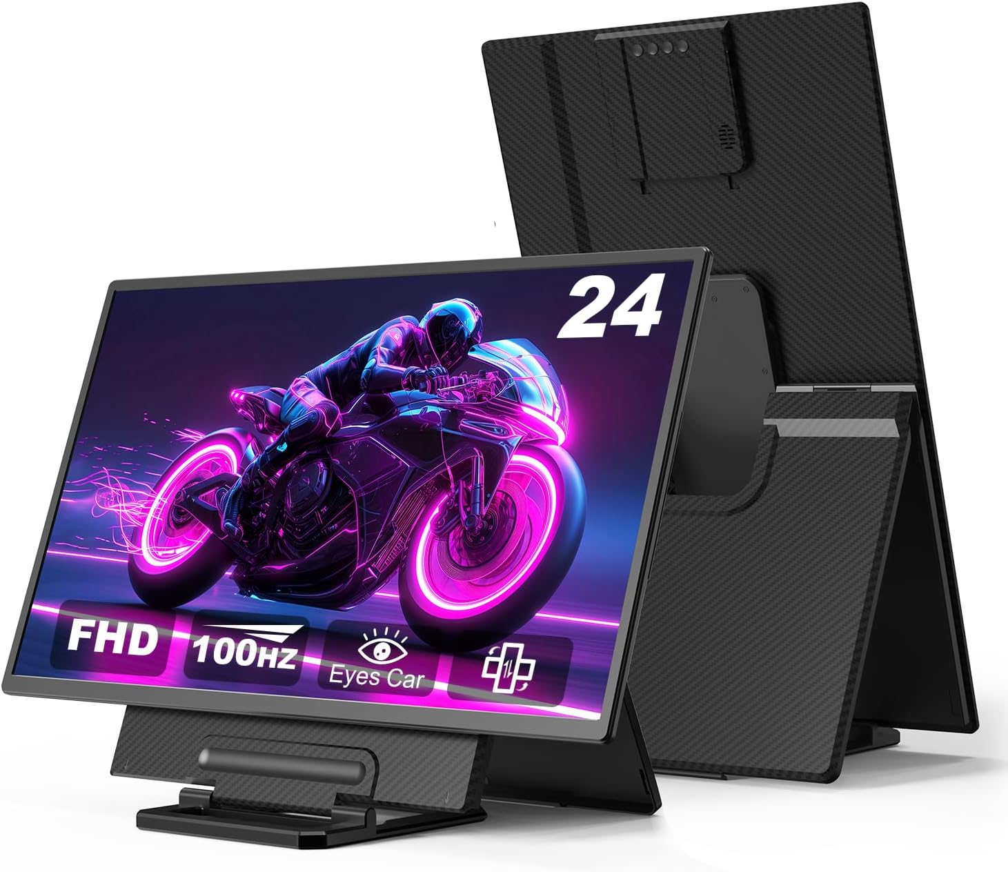 24 Inch Large Portable Monitor 1080P FHD 100Hz IPS USB C HDMI Laptop Screen Extender