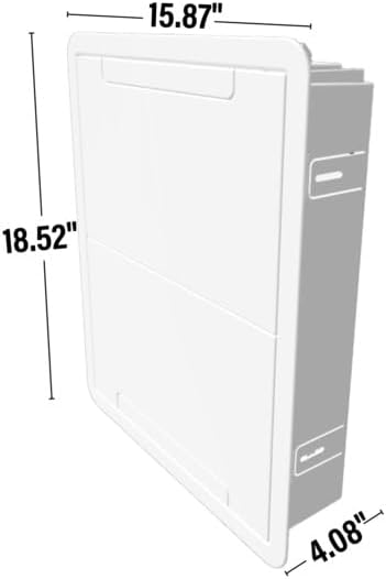 OnQ 17 Inch White Recessed In-Wall Dual Purpose Media Enclosure for TV and Cable Management - Image 2