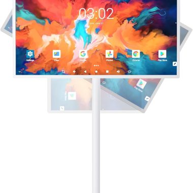 32-Inch Portable Android TV 1080P with Incell Touch Screen 6GB RAM 128GB Storage 8H Playtime on Wheels