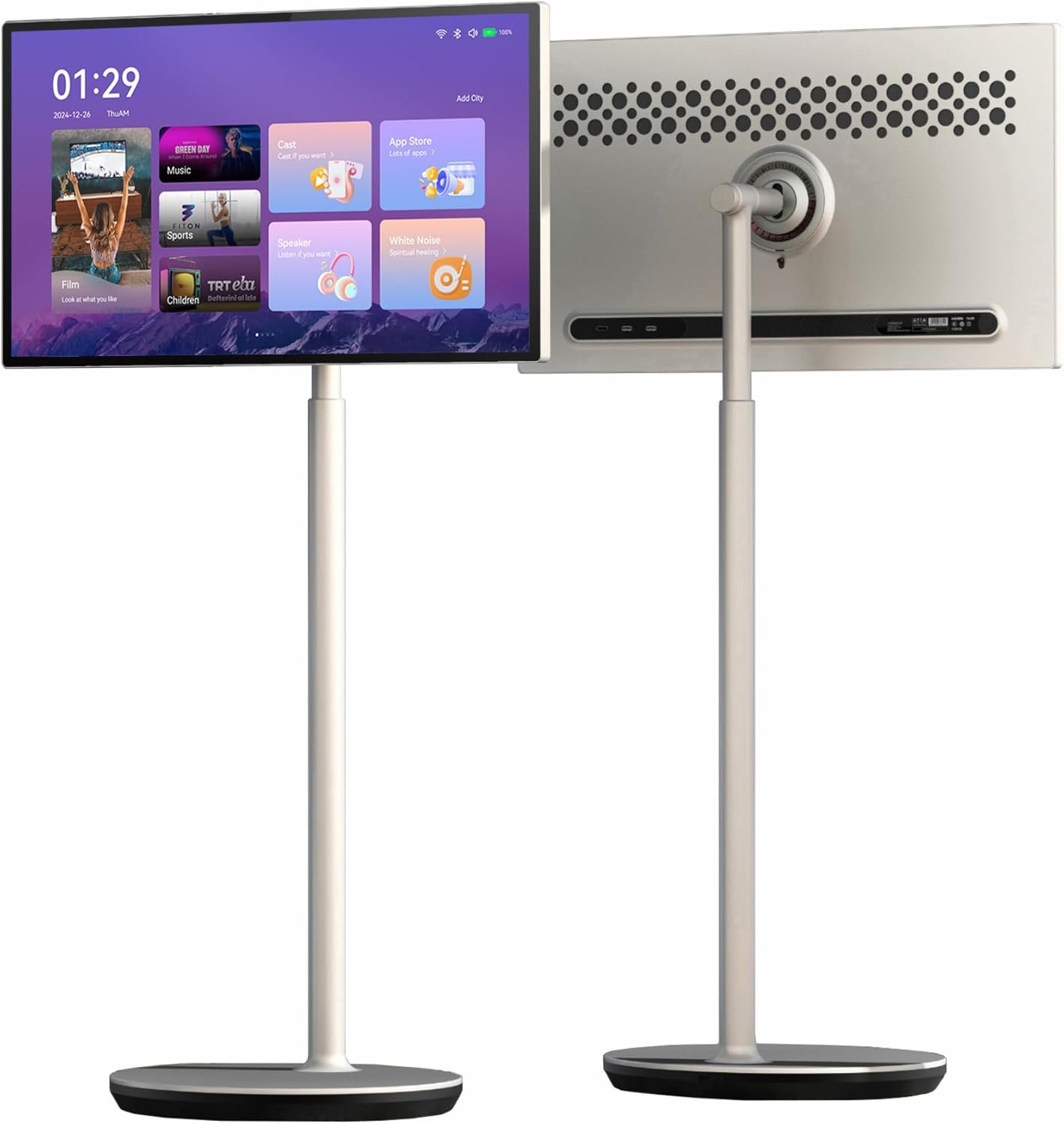 32 Inch Portable UHD 4K Touch Screen Smart TV Monitor with Built-in Battery and Wireless Stereo Speakers