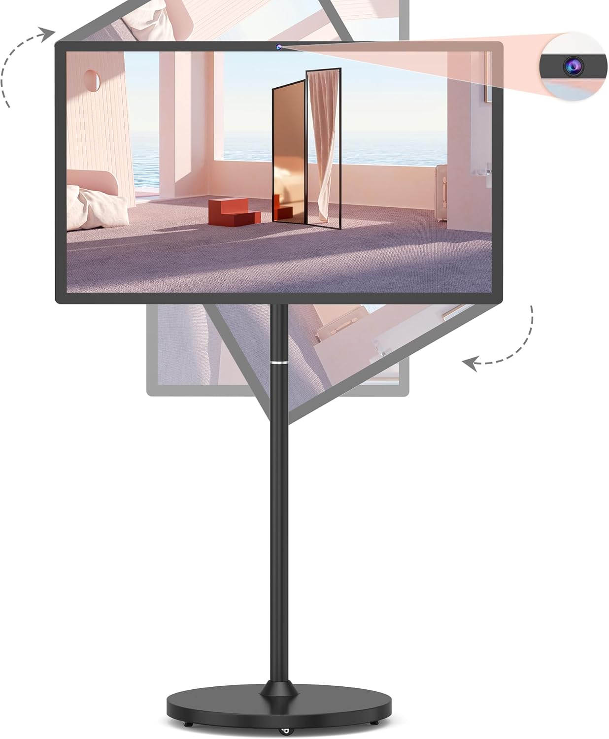 32-Inch Portable 4K Touchscreen Monitor Android 13 Smart TV 8GB RAM 128GB Storage 8-10 Hour Battery Black