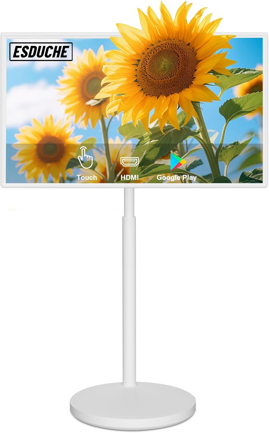 32 Inch Smart Rolling TV on Wheels 8+128GB Storage Built-in Battery for Portable Viewing