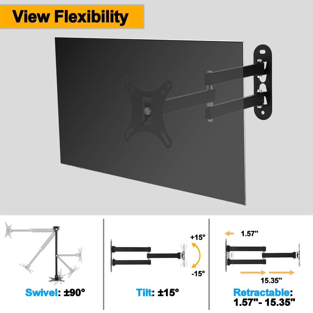 OAHU® Space-Saving TV Wall Mount Bracket for 12-26 Inch Screens, 20kg Capacity - Image 6