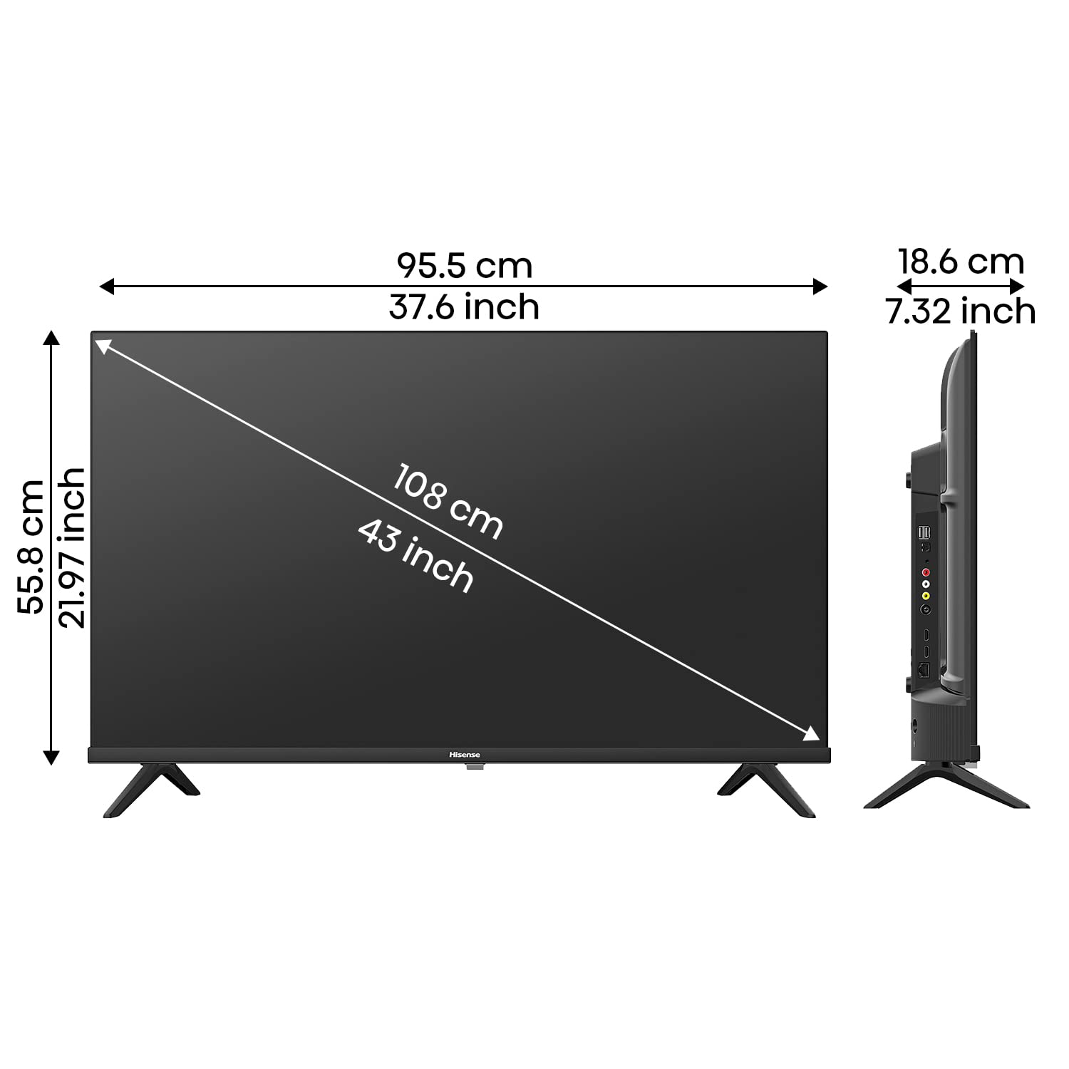 Hisense 43 Inch Full HD Smart Android 11 Certified LED TV Black 43A4G - Image 6