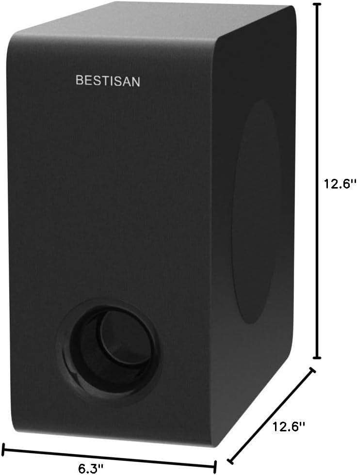 Bestisan 6.5 Inch Active Compact Home Audio Subwoofer Deep Bass Black - Image 8
