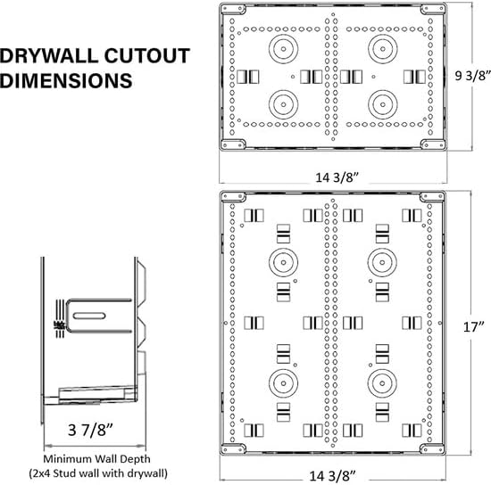 OnQ 17 Inch White Recessed In-Wall Dual Purpose Media Enclosure for TV and Cable Management - Image 5