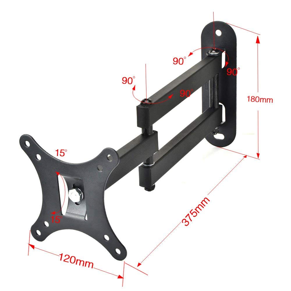 OAHU® Space-Saving TV Wall Mount Bracket for 12-26 Inch Screens, 20kg Capacity - Image 3