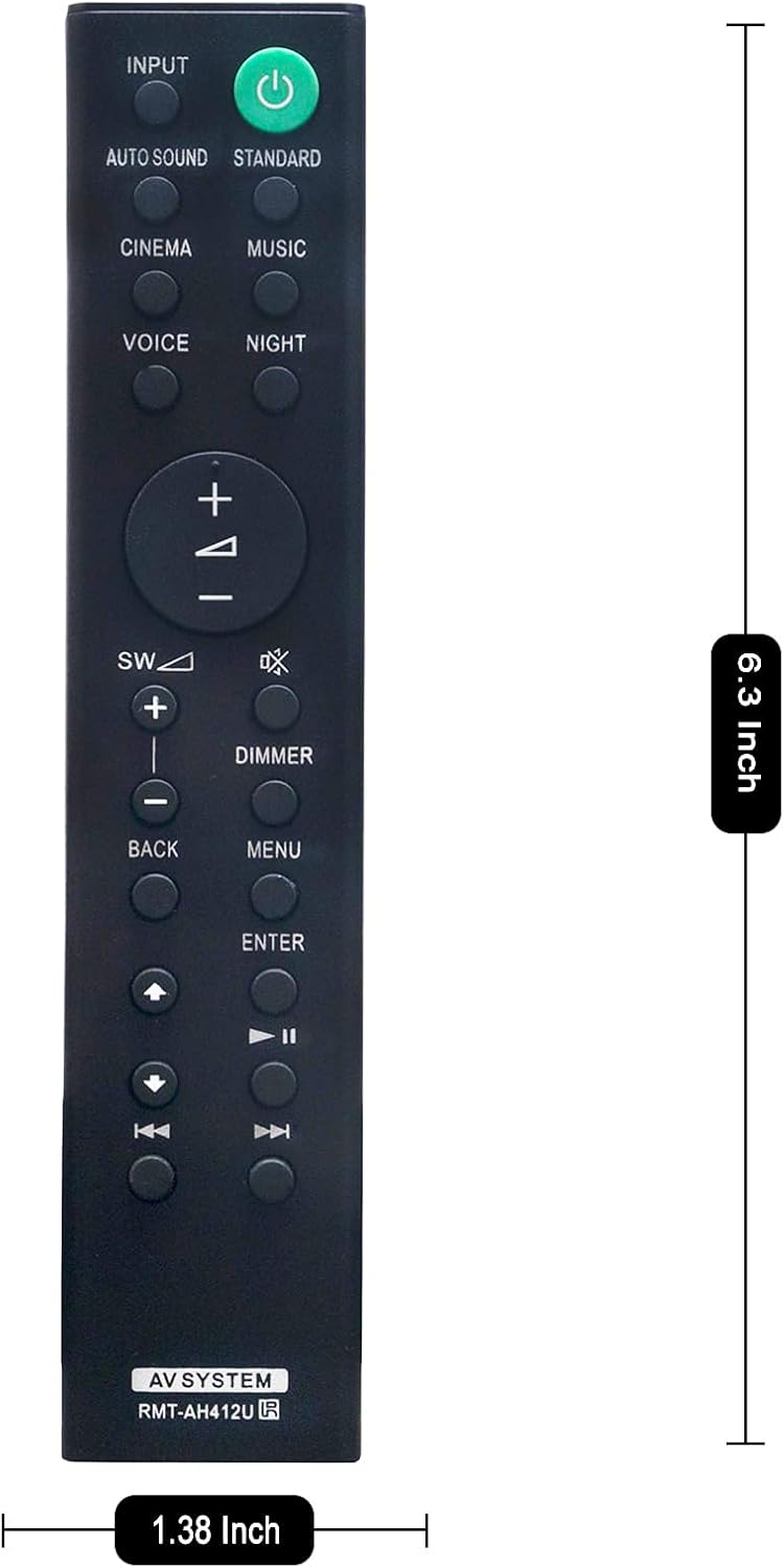 Sony Home Theater Soundbar Remote Commander RMT-AH412U for HT-S40R HT-S700RF HT-S20R HT-S500RF - Image 2