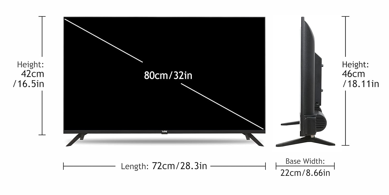 80 cm (32 inch) Black Frameless HD Ready Android Smart LED TV VW3251 - Image 5