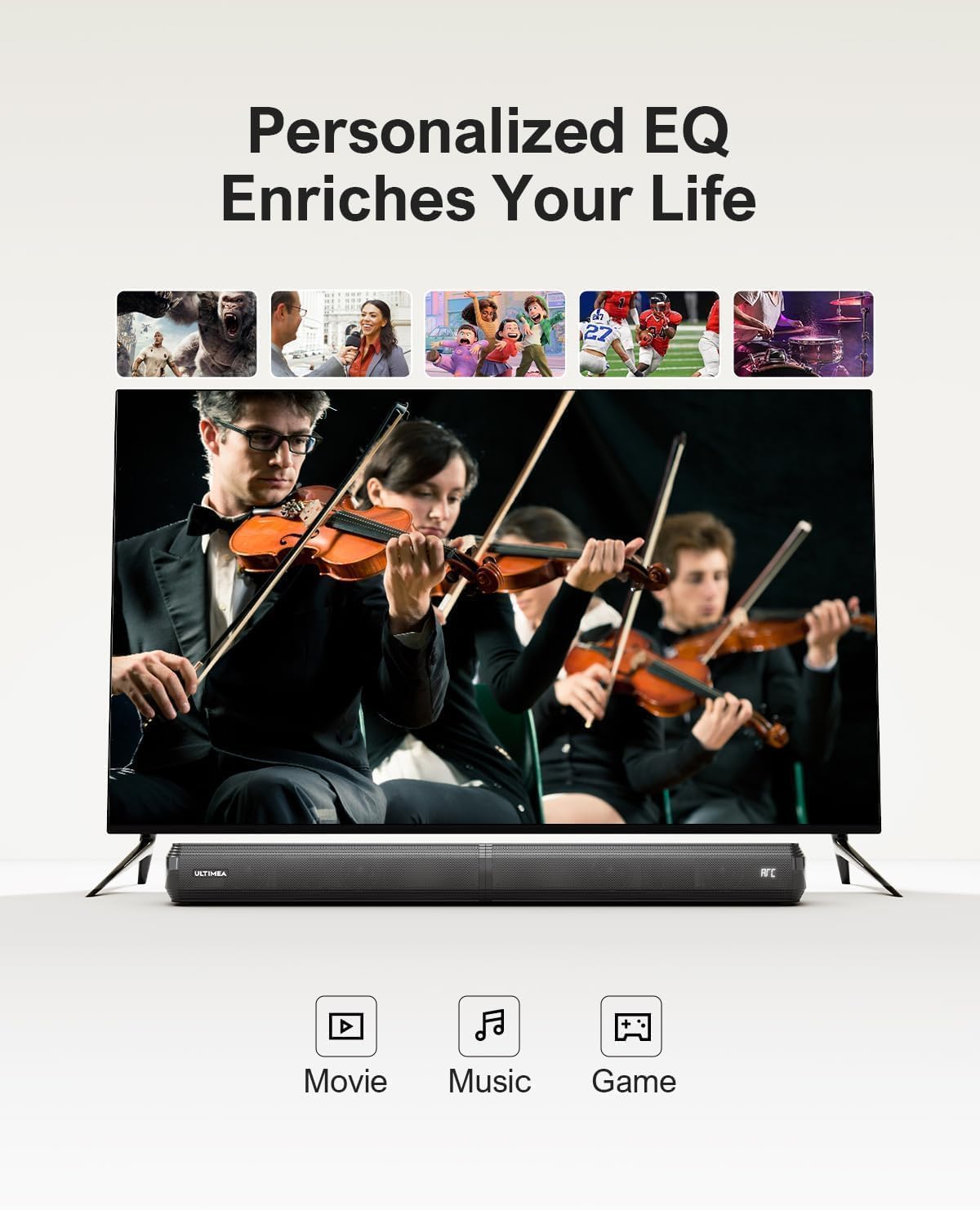 ULTIMEA Apollo S40 100W Peak Power 2.2ch Detachable 2-in-1 Bluetooth 5.3 Soundbar for TV - Image 6