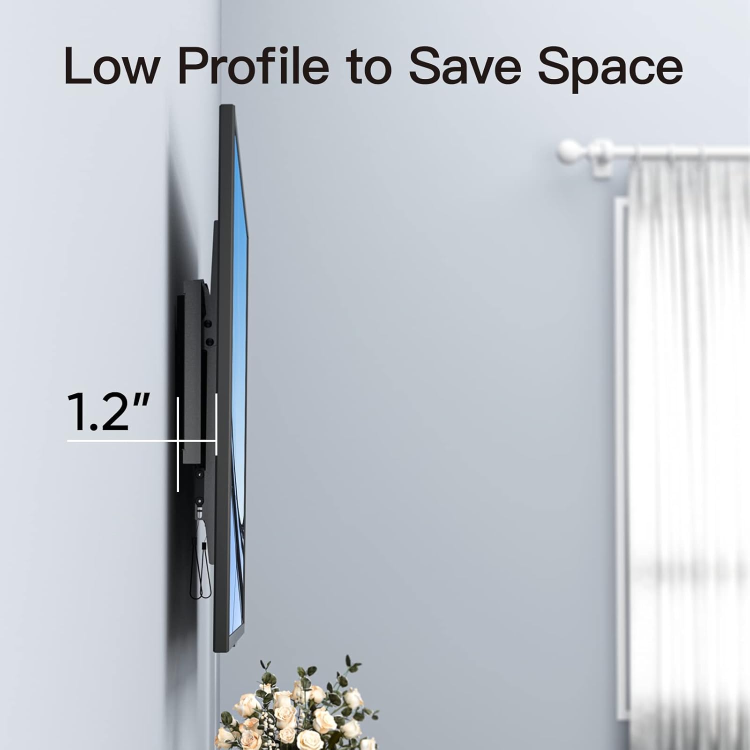 PERLESMITH 37-82 inch TV Wall Mount Bracket, UL Listed Universal Tilt Up to 132 lbs, 16-24" Studs, VESA 600x400mm, Low Profile - Image 5
