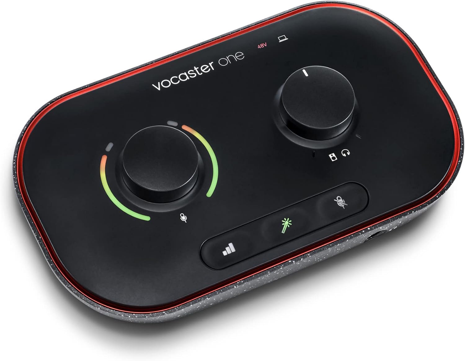 Focusrite Vocaster One Studio Podcasting Interface with DM1 Dynamic Mic and HP60v Headphones for Solo Recording - Image 5