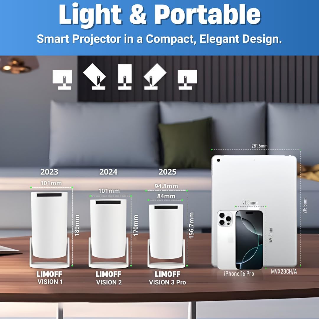 Smart Portable Mini Projector WiFi Bluetooth Android 11 4K Support 180° Rotation 2025 Upgrade - Image 7