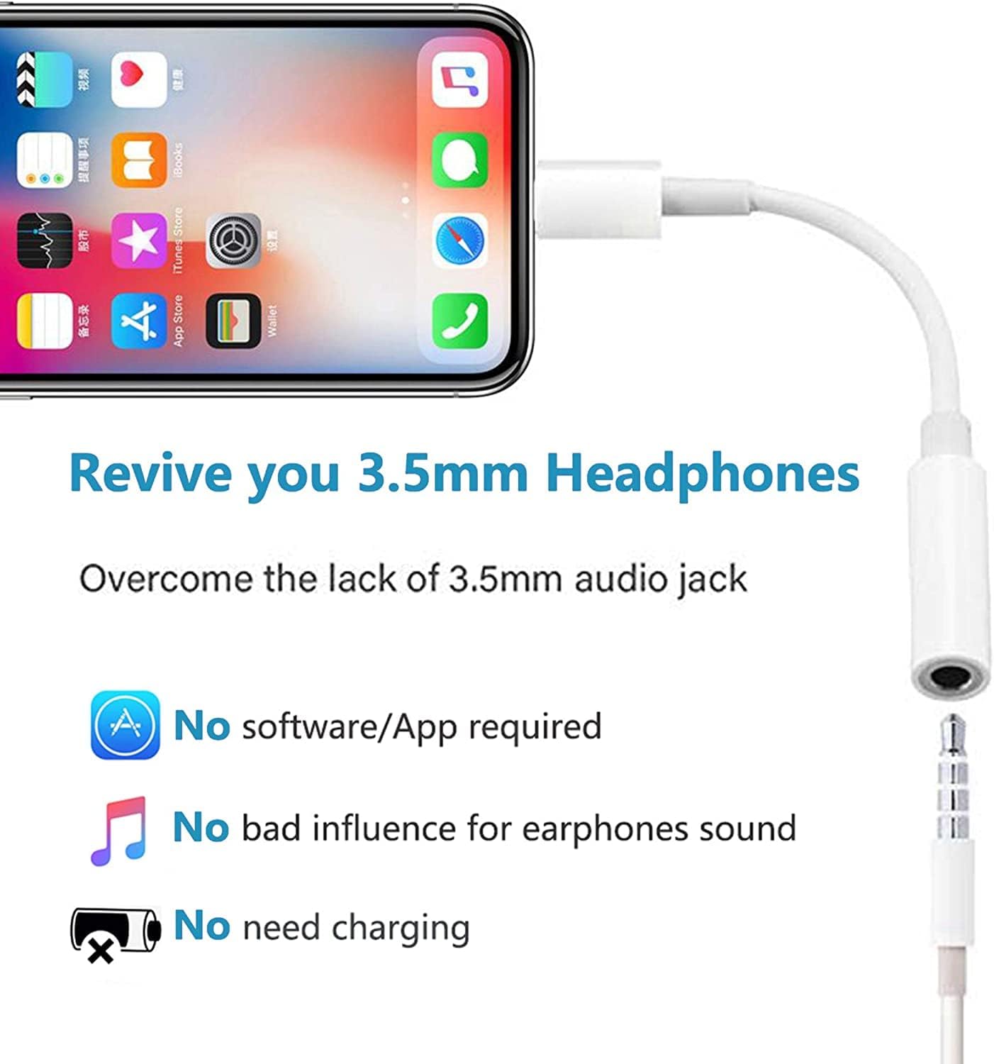 2 Pack Apple MFi Certified Lightning to 3.5mm Headphone Adapter for iPhone 14-7 and iPad - Image 4