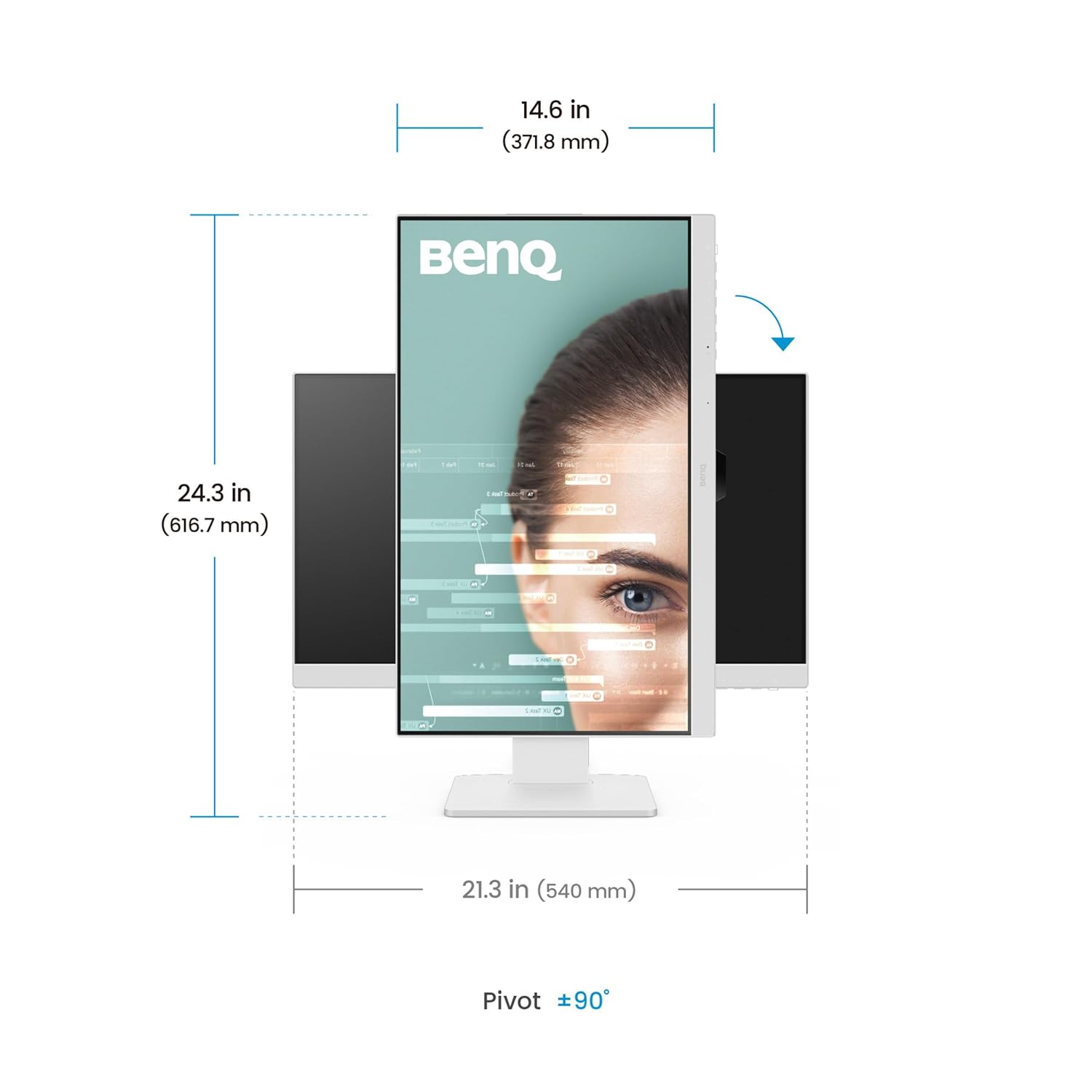BenQ GW2486TC 24 Inch IPS 100Hz Full HD White Coding Monitor with USB-C 65W PD - Image 15