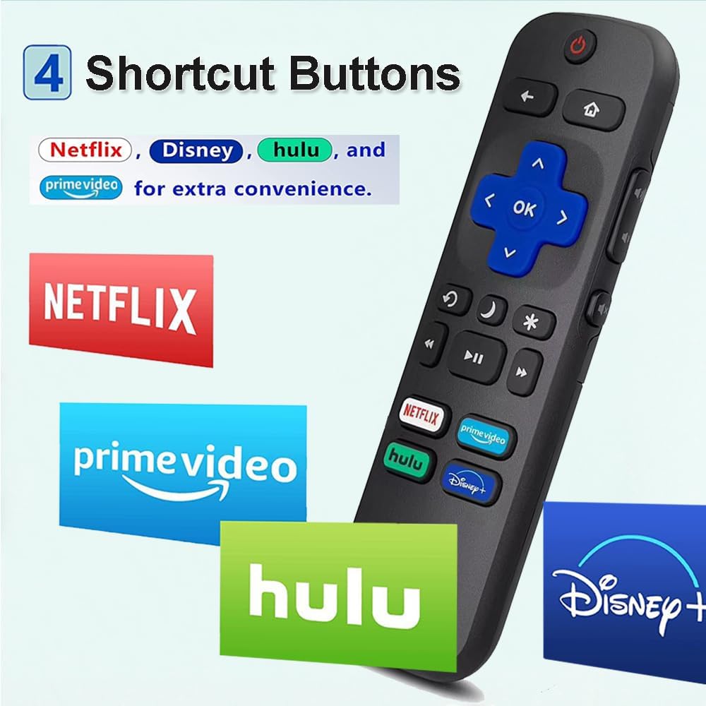 4 Pack Replacement Roku TV Remote Universal for Hisense TCL LG Philips Smart TVs - Image 5