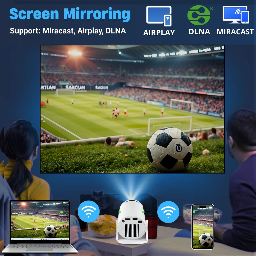 Smart Portable Mini Projector WiFi Bluetooth Android 11 4K Support 180° Rotation 2025 Upgrade - Image 4