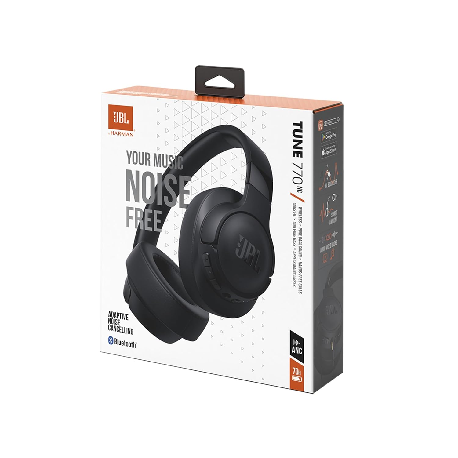 JBL Tune 770NC Wireless Over-Ear Headphones with Mic, Black, 70-Hour Battery, Speed Charge - Image 11