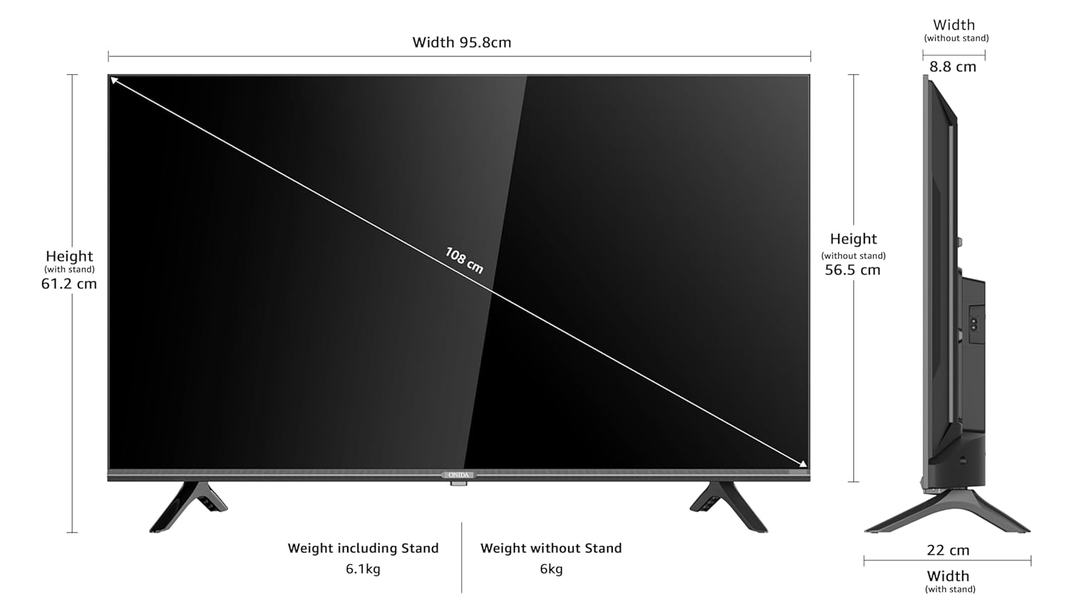 ONIDA 43 Inch 4K Ultra HD Smart Google LED TV 43UZI Nexg Series New - Image 6