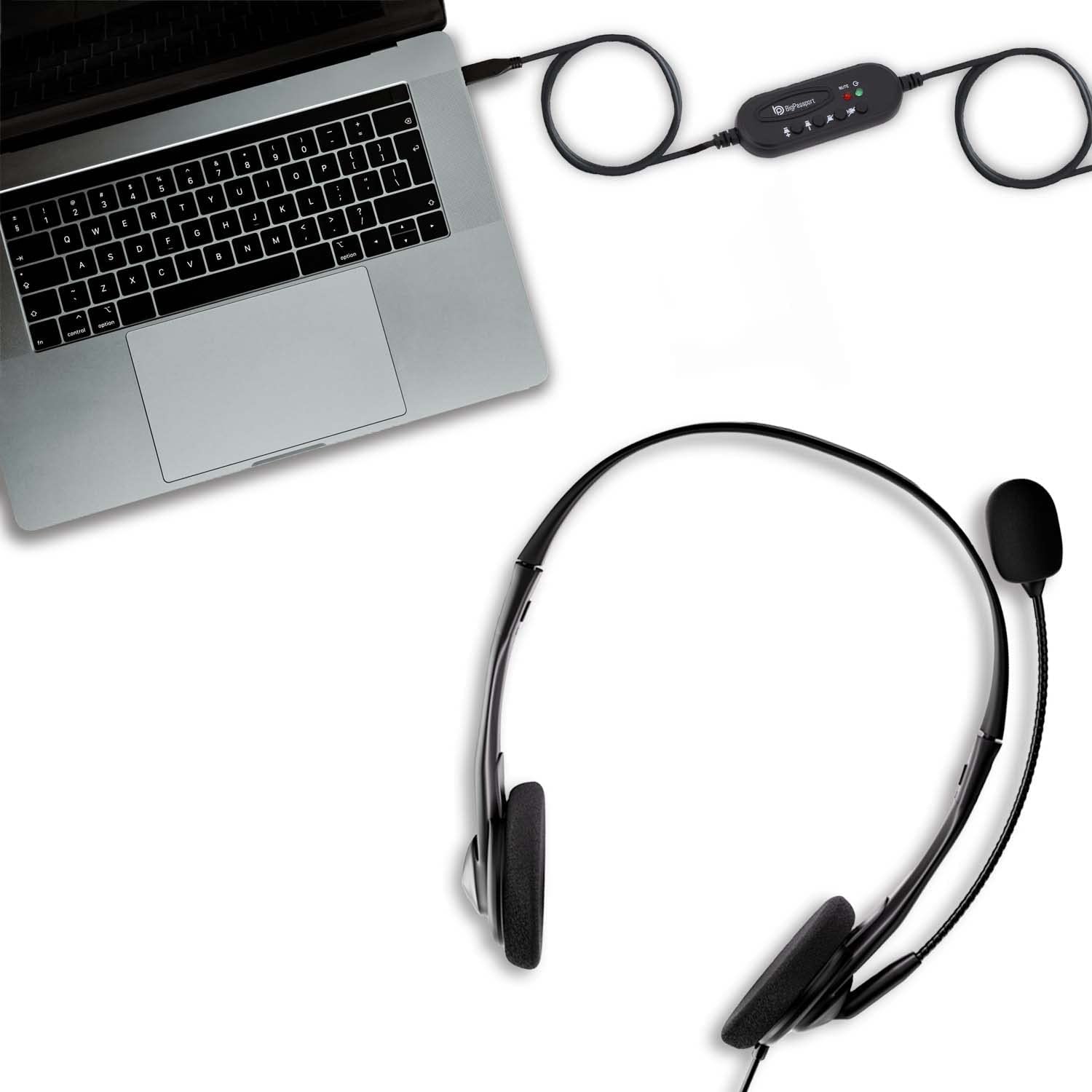 BigPassport USB Wired On-Ear Headphones with Microphone 491 Pro-Tech for Laptops and PCs - Image 5