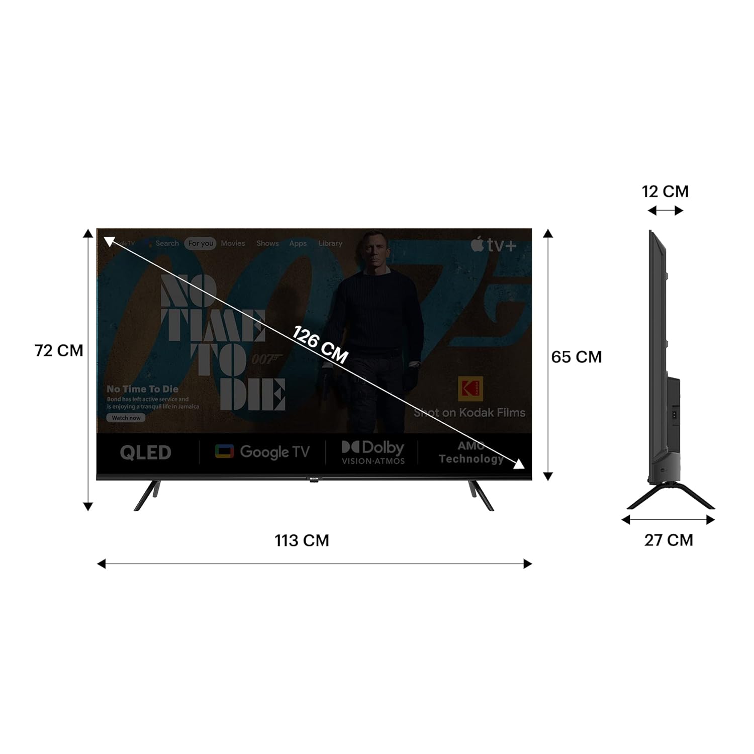 Kodak 50 Inch 4K Ultra HD Smart QLED Google TV 50MT5011 Black - Image 6