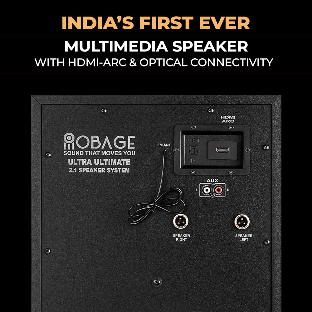 OBAGE 350W Peak Output 2.1 Home Theatre System with Powered Subwoofer, HDMI ARC, Bluetooth V5.3 - Image 4