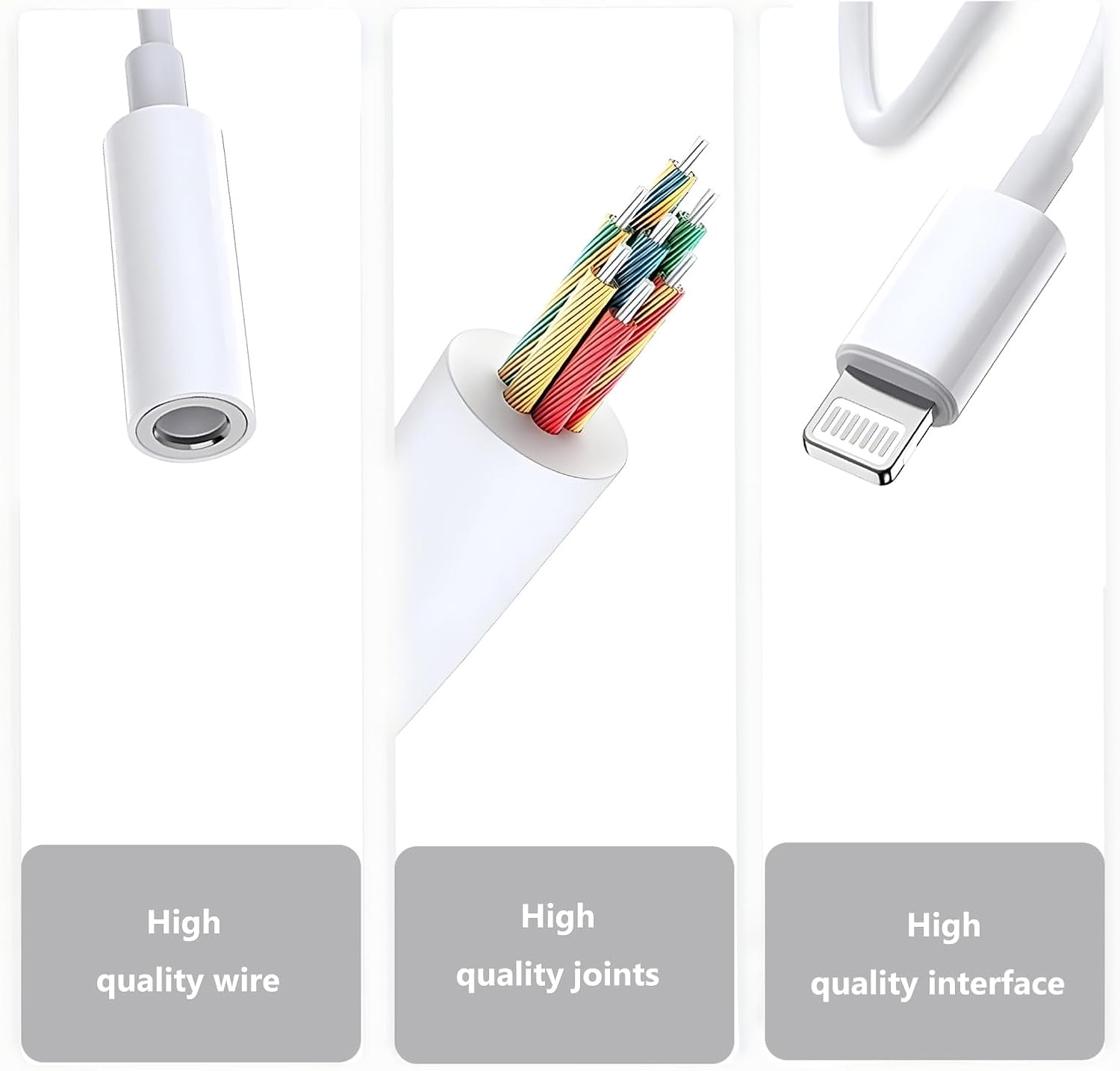 2 Pack iPhone Lightning to 3.5mm Aux Adapter MFi Certified for iPhone 14/13/12 Series - Image 2